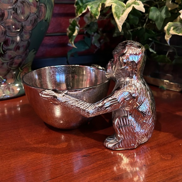 NWOT Silver Monkey Decorative Bowl - Made in India - Picture 9 of 13